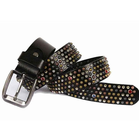 Solara Rhinestone Leather Belt